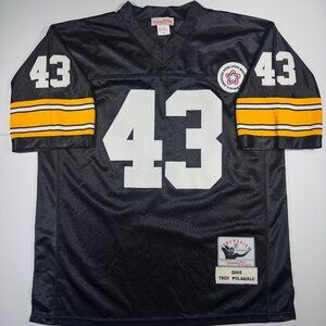 Mitchell & Ness #43 Troy Polamalu Pittsburgh Steelers 2005 Throwback Jersey - 48